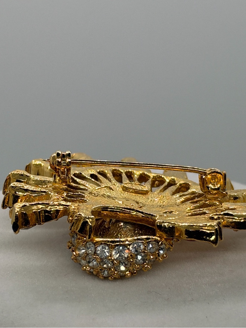 Peacock Rhinestone Brooch - Picture 3 of 5